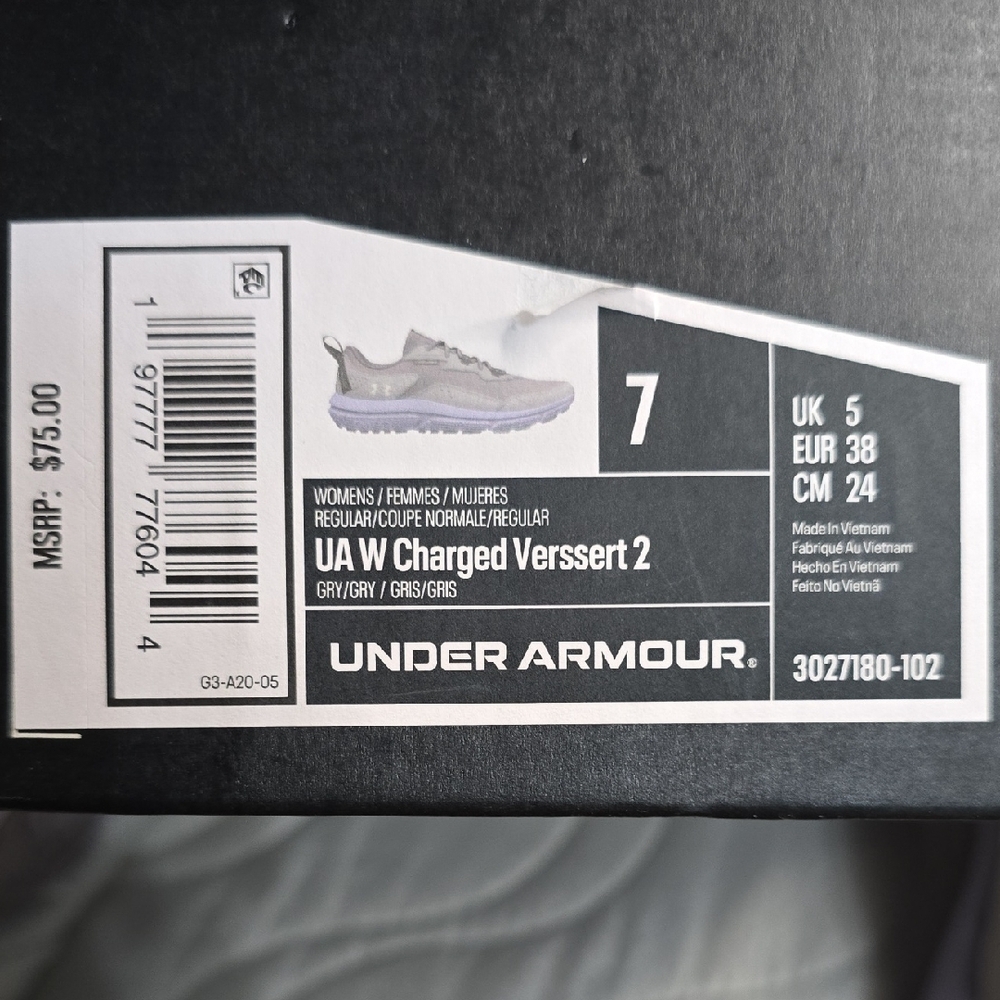 Under Armour Women's Gray and Purple Sneakers - Picture 4 of 5